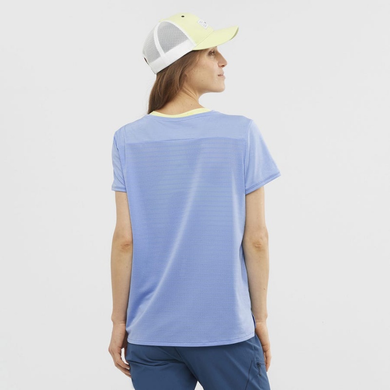 Camiseta Salomon OUTLINE SUMMER Mujer Azules | EC3074TCE