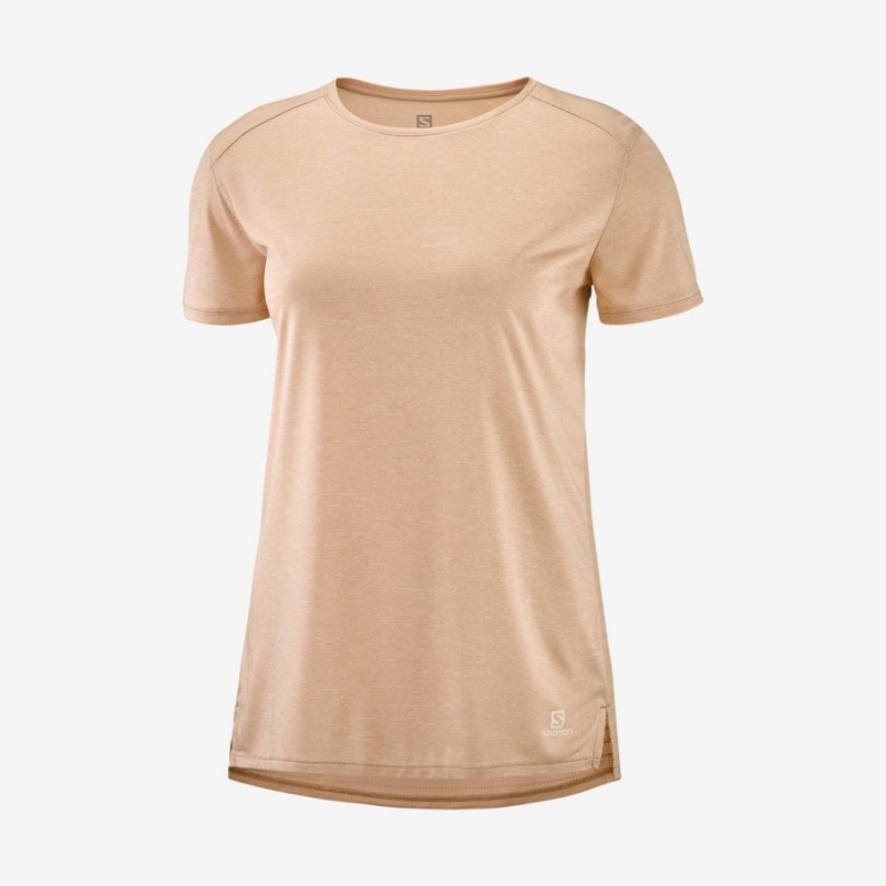 Camiseta Salomon OUTLINE SUMMER Mujer Beige | EC3071WNB