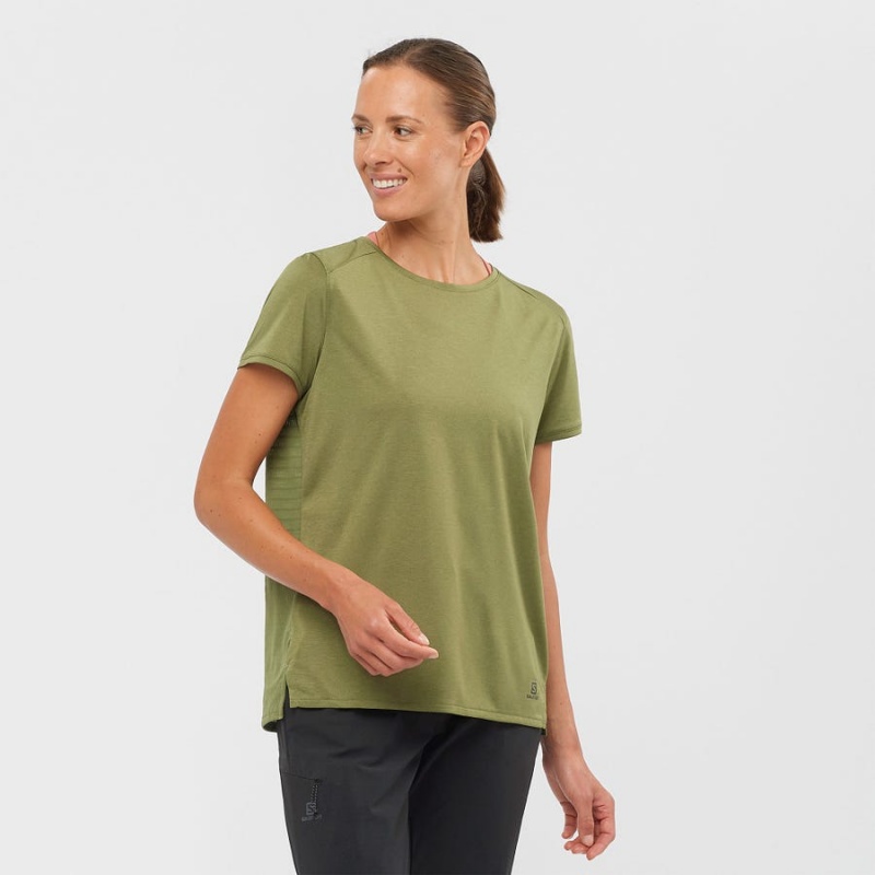 Camiseta Salomon OUTLINE SUMMER Mujer Verde Oliva | EC3073RVD