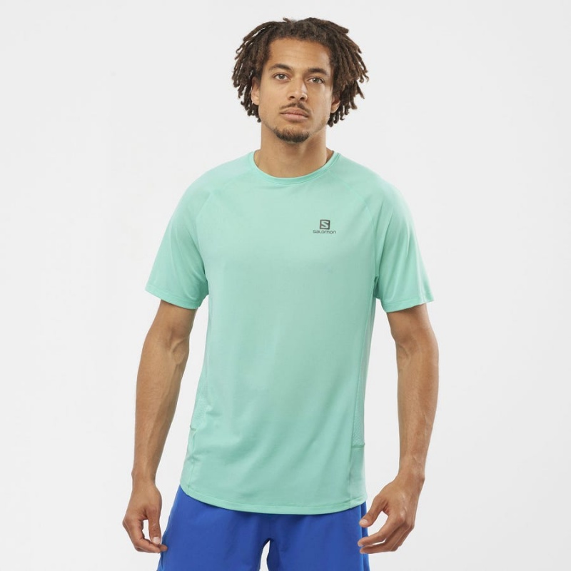 Camiseta Salomon PROMO CROSS REBEL Hombre Verde Menta | EC2387ZUT