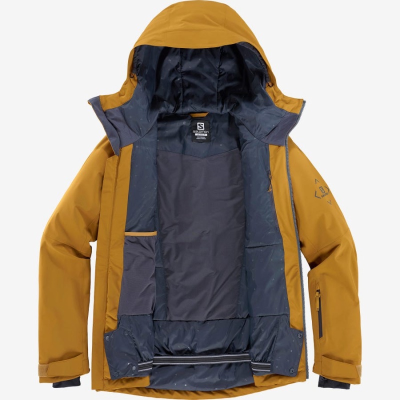 Chaquetas De Esquí Salomon HIGHLAND Hombre Amarillo | EC2279QMA