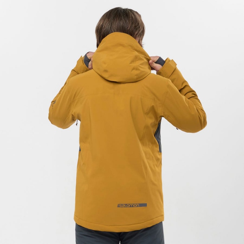 Chaquetas De Esquí Salomon HIGHLAND Hombre Amarillo | EC2279QMA