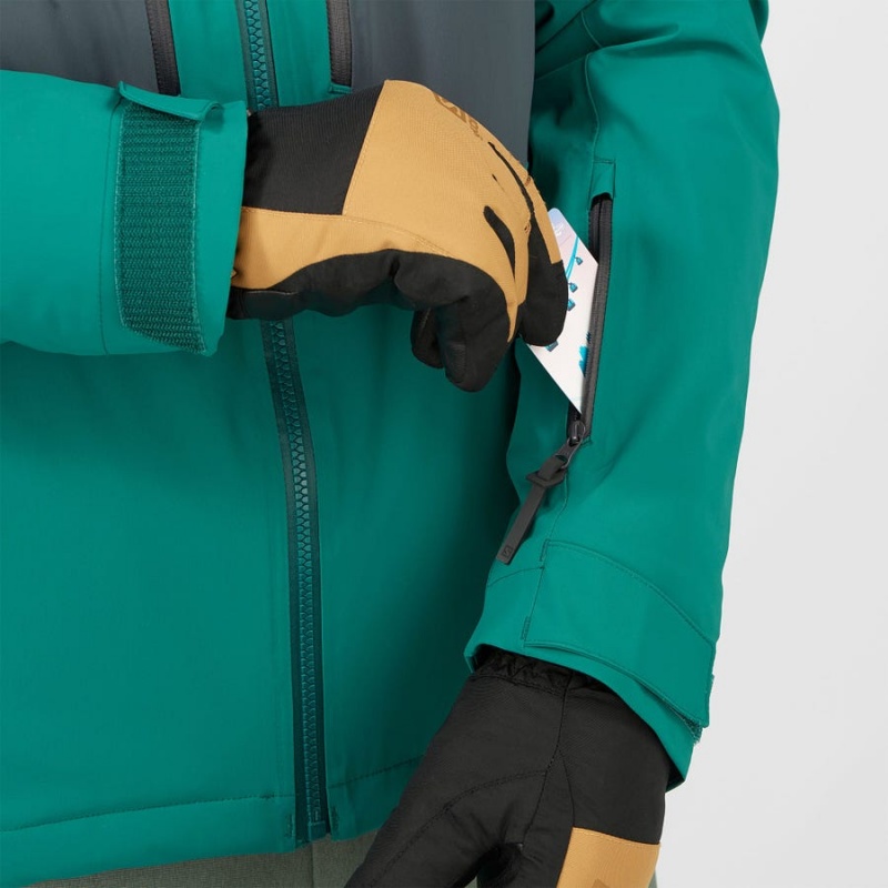 Chaquetas De Esquí Salomon HIGHLAND Hombre Verde | EC2280WNB