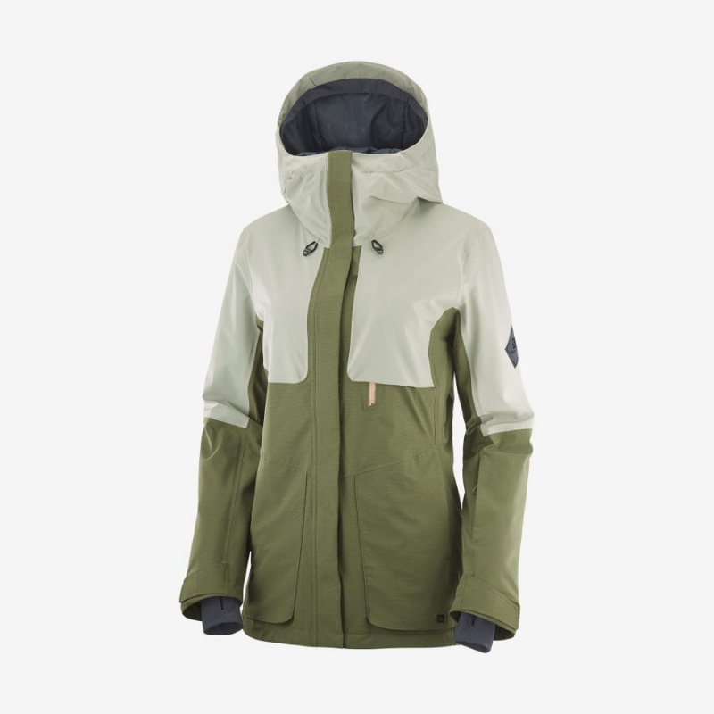 Chaquetas De Esquí Salomon PROOF LIGHT Mujer Verde Oliva | EC3199NWY