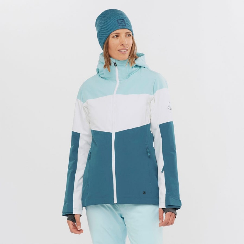 Chaquetas De Esquí Salomon SLALOM Mujer Azules | EC3223BEX