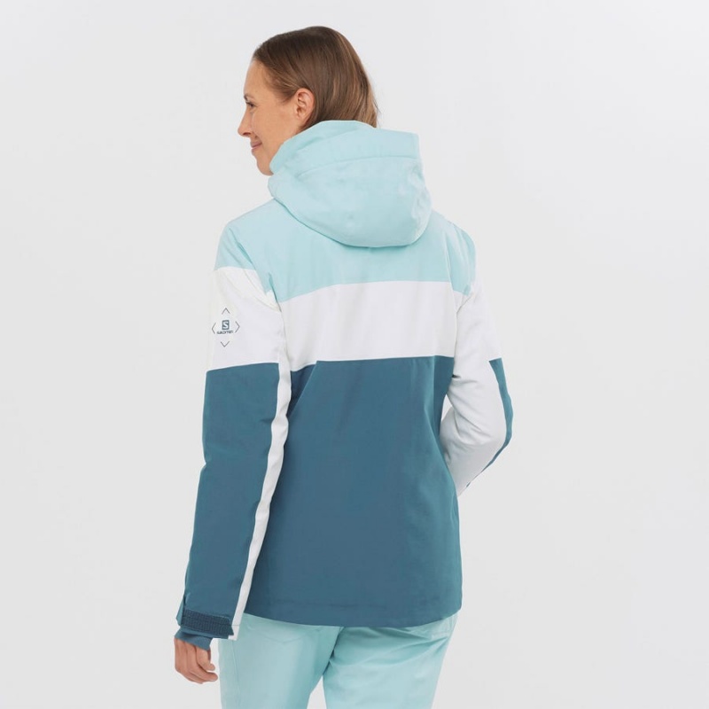 Chaquetas De Esquí Salomon SLALOM Mujer Azules | EC3223BEX