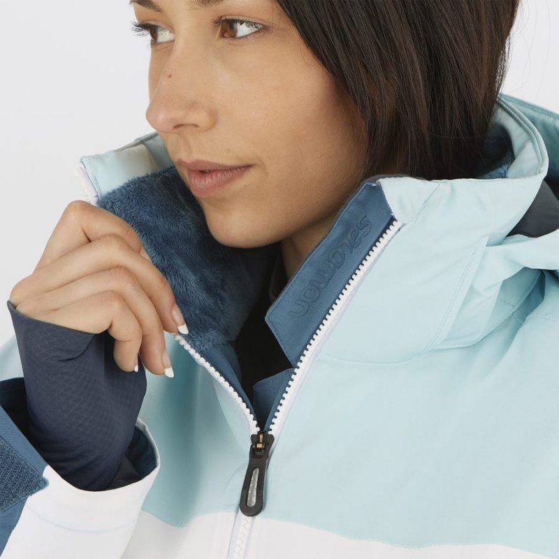 Chaquetas De Esquí Salomon SLALOM Mujer Azules | EC3223BEX