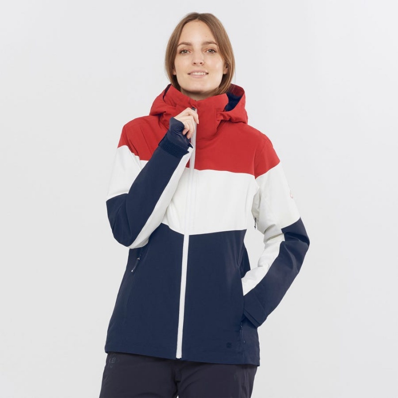 Chaquetas De Esquí Salomon SLALOM Mujer Blancas | EC3222VRW