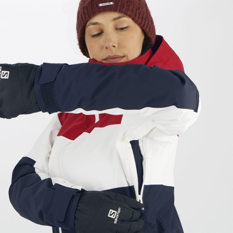 Chaquetas De Esquí Salomon SLALOM Mujer Blancas | EC3222VRW