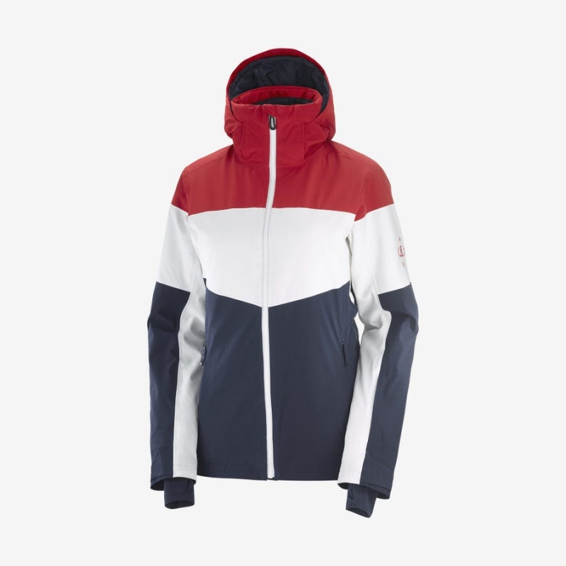 Chaquetas De Esquí Salomon SLALOM Mujer Blancas | EC3222VRW