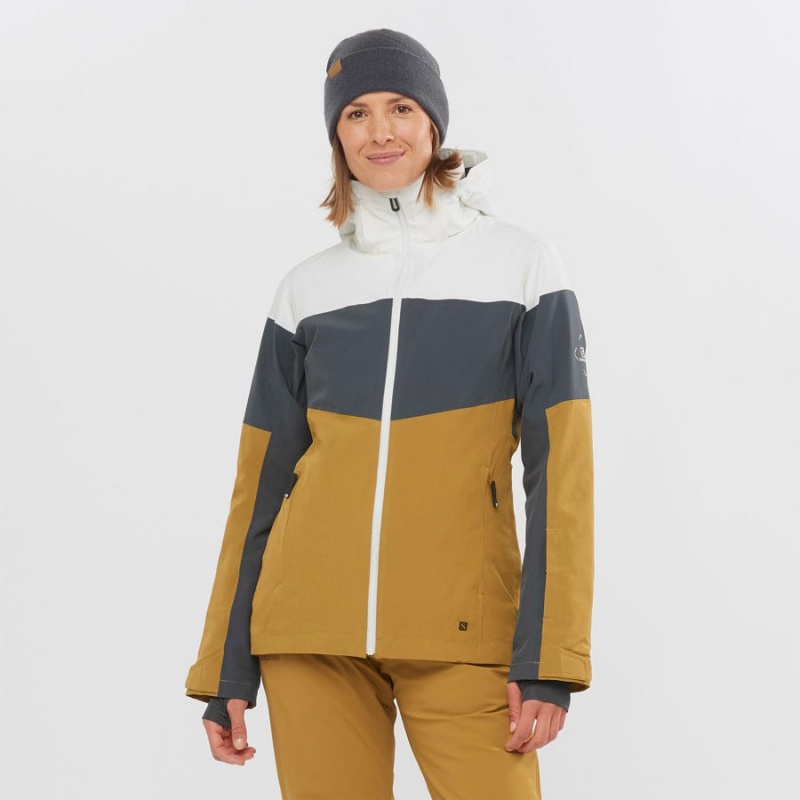 Chaquetas De Esquí Salomon SLALOM Mujer Marrones | EC3220XYU