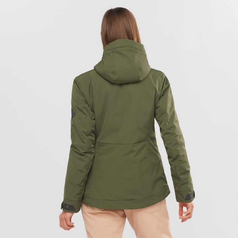 Chaquetas De Esquí Salomon SNOW REBEL Mujer Verde Oliva | EC3195XYU