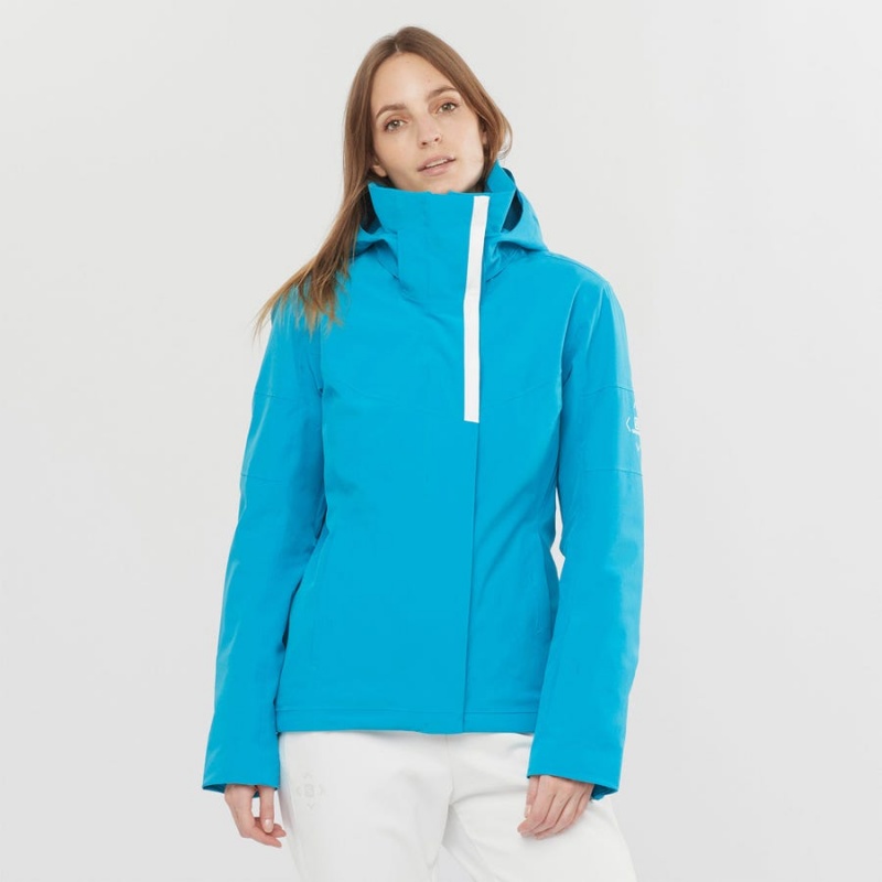 Chaquetas De Esquí Salomon SPEED Mujer Azules | EC3206FDN