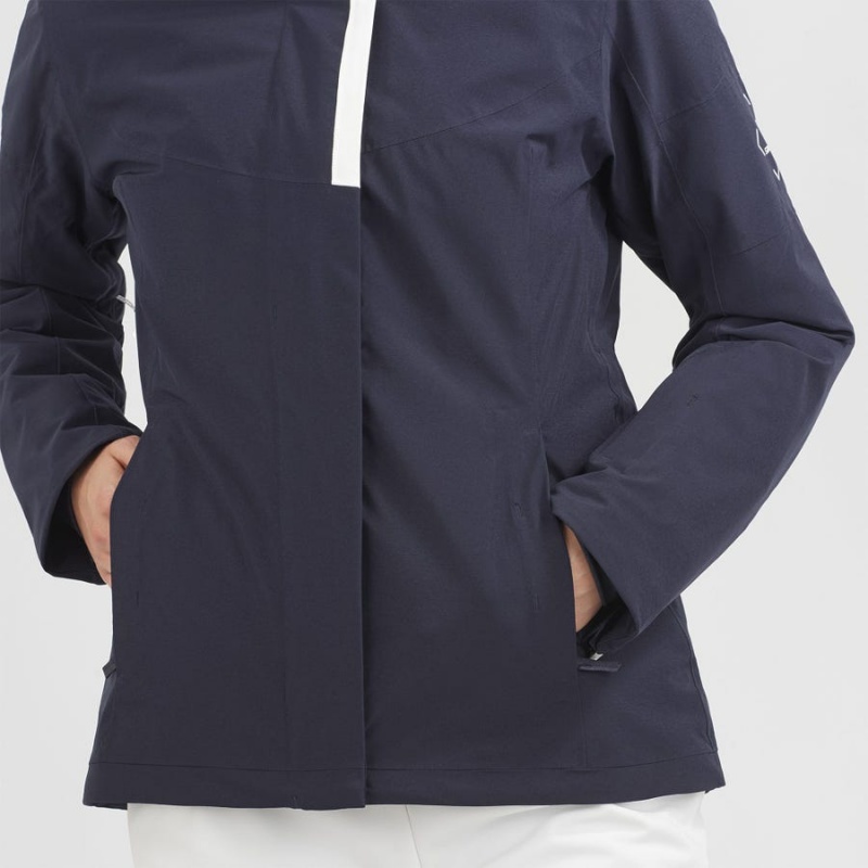 Chaquetas De Esquí Salomon SPEED Mujer Azul Marino | EC3207GSO