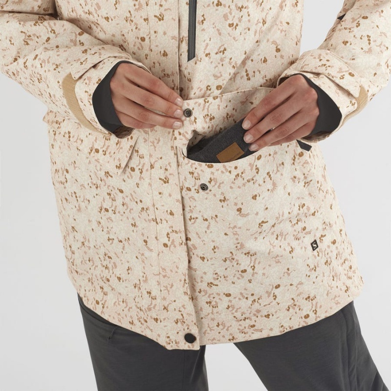 Chaquetas De Esquí Salomon STANCE CARGO Mujer Beige | EC3215HAP