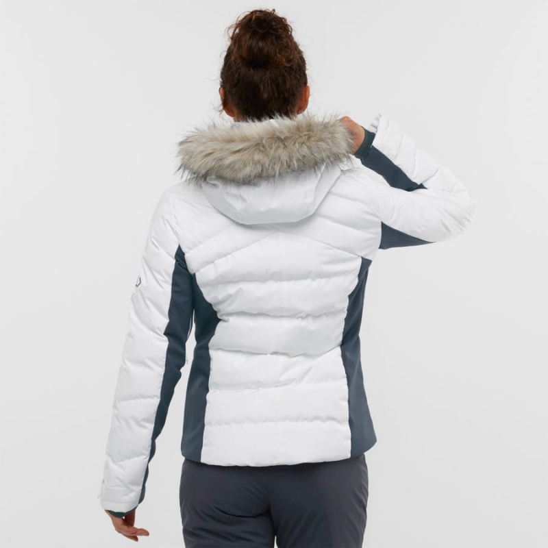 Chaquetas De Esquí Salomon STORMCOZY Mujer Blancas | EC3211SGL