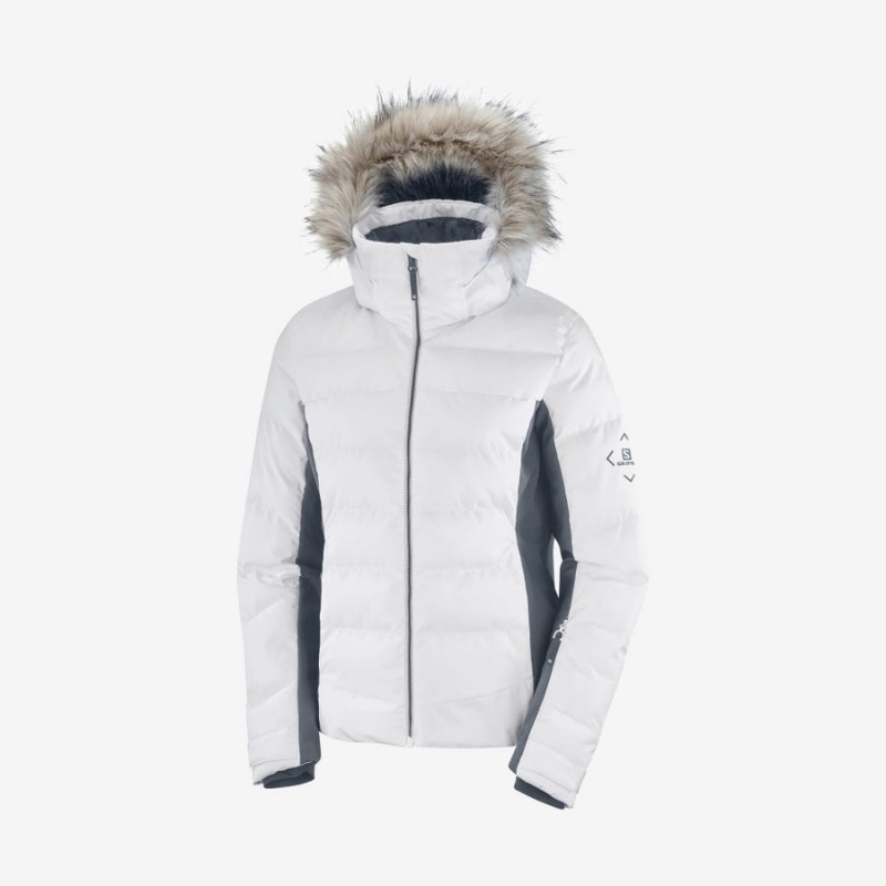 Chaquetas De Esquí Salomon STORMCOZY Mujer Blancas | EC3211SGL