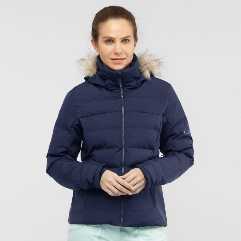 Chaquetas De Esquí Salomon STORMCOZY Mujer Azul Marino | EC3212DFM