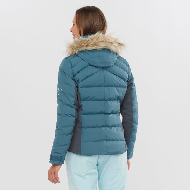 Chaquetas De Esquí Salomon STORMCOZY Mujer Azules | EC3213FDN