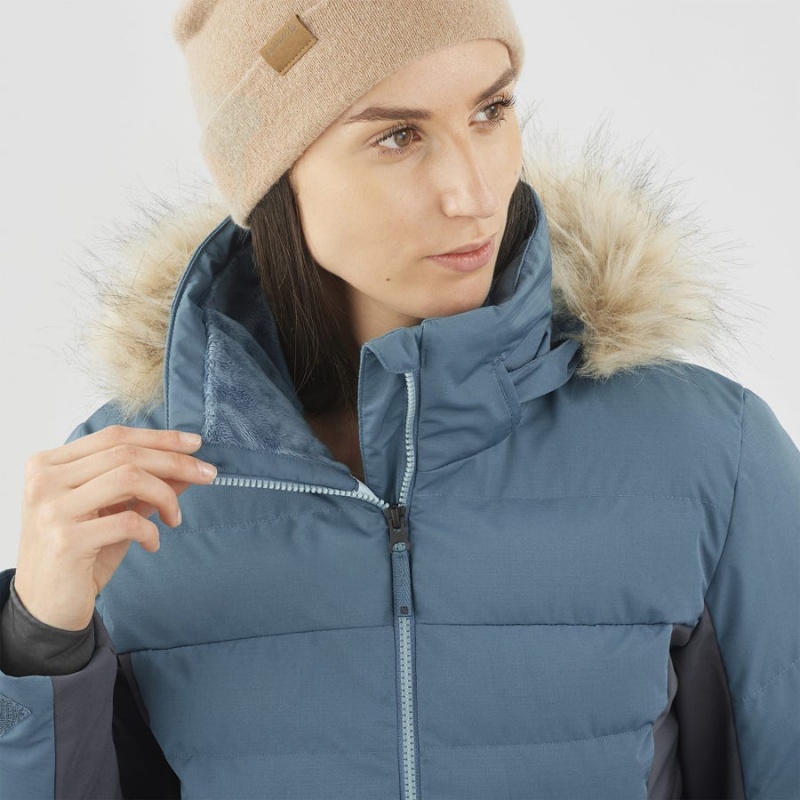 Chaquetas De Esquí Salomon STORMCOZY Mujer Azules | EC3213FDN