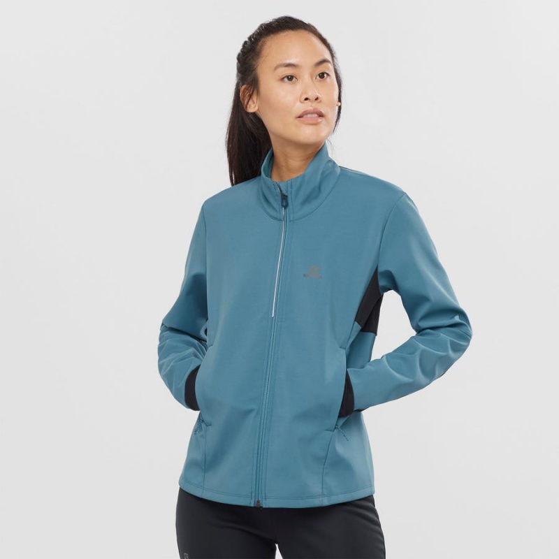 Chompas Salomon AGILE SOFTSHELL Mujer Azules | EC3191JPQ