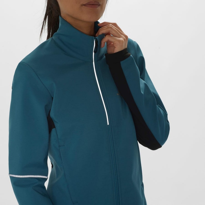 Chompas Salomon AGILE SOFTSHELL Mujer Azules | EC3191JPQ