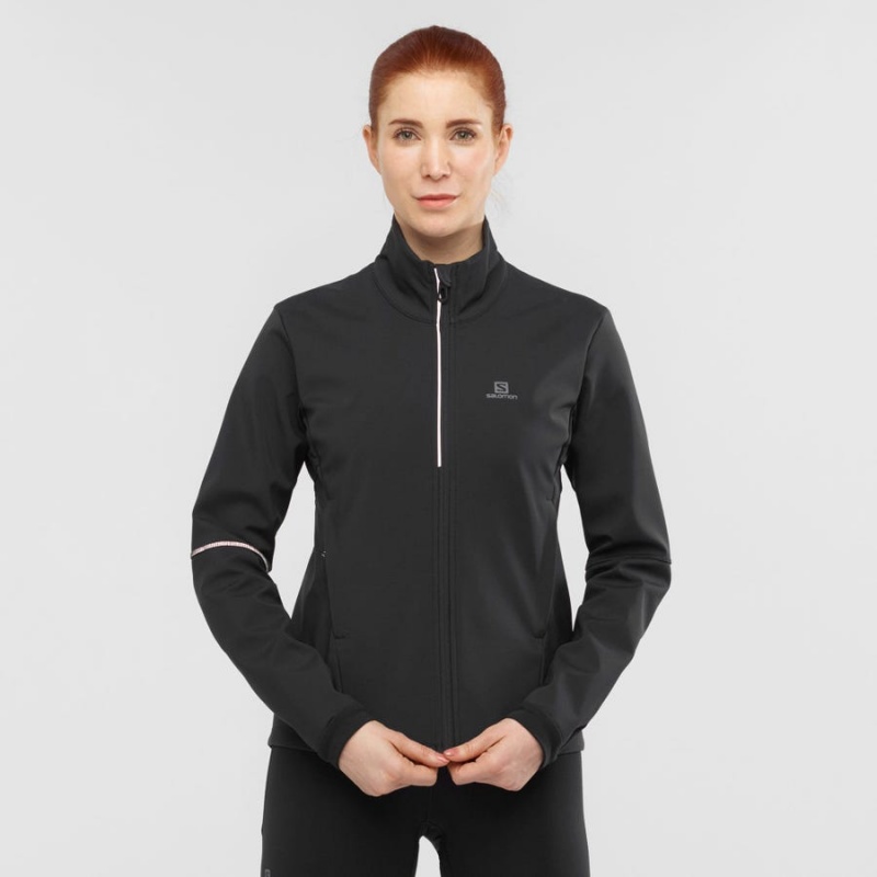 Chompas Salomon AGILE SOFTSHELL Mujer Negras | EC3190HAP