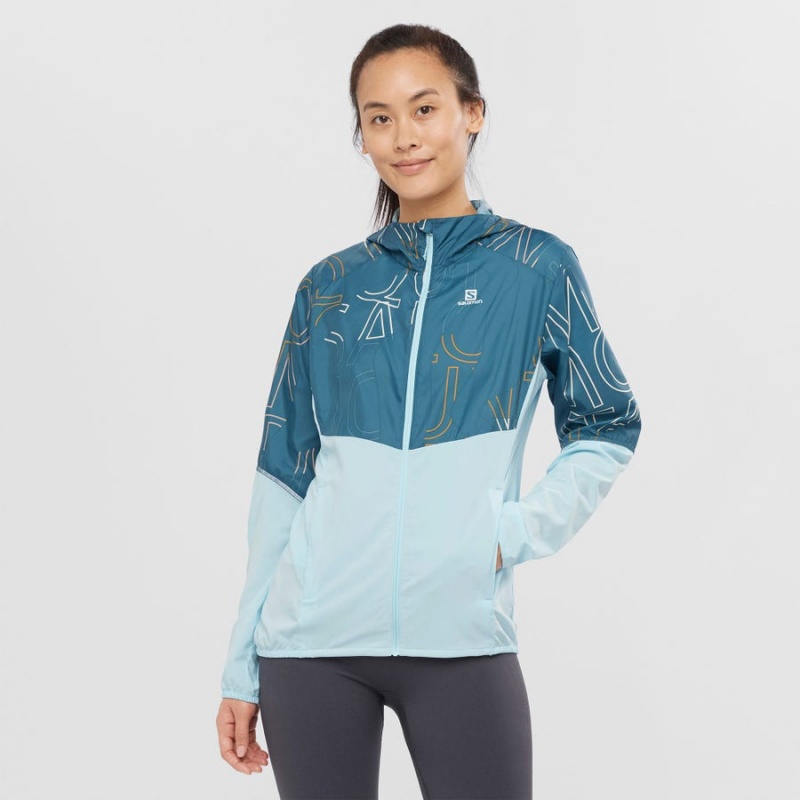 Chompas Salomon AGILE WIND WINDBREAKERS Mujer Verde | EC3164JPQ