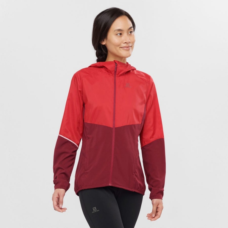 Chompas Salomon AGILE WIND WINDBREAKERS Mujer Rojas | EC3165KOR