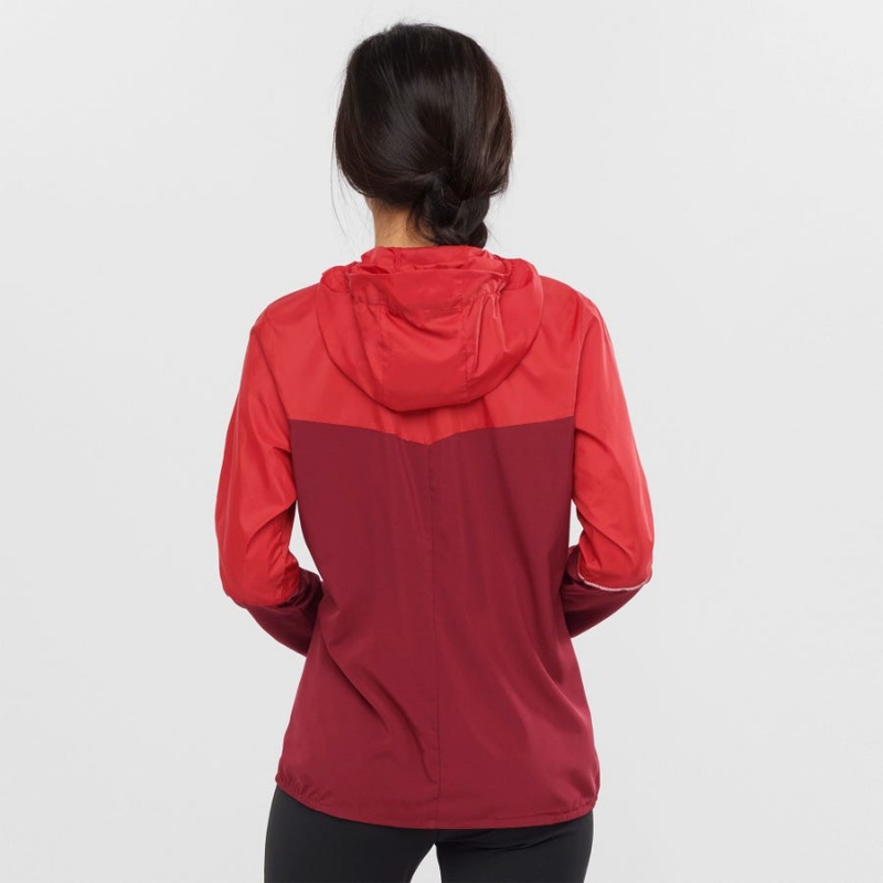 Chompas Salomon AGILE WIND WINDBREAKERS Mujer Rojas | EC3165KOR