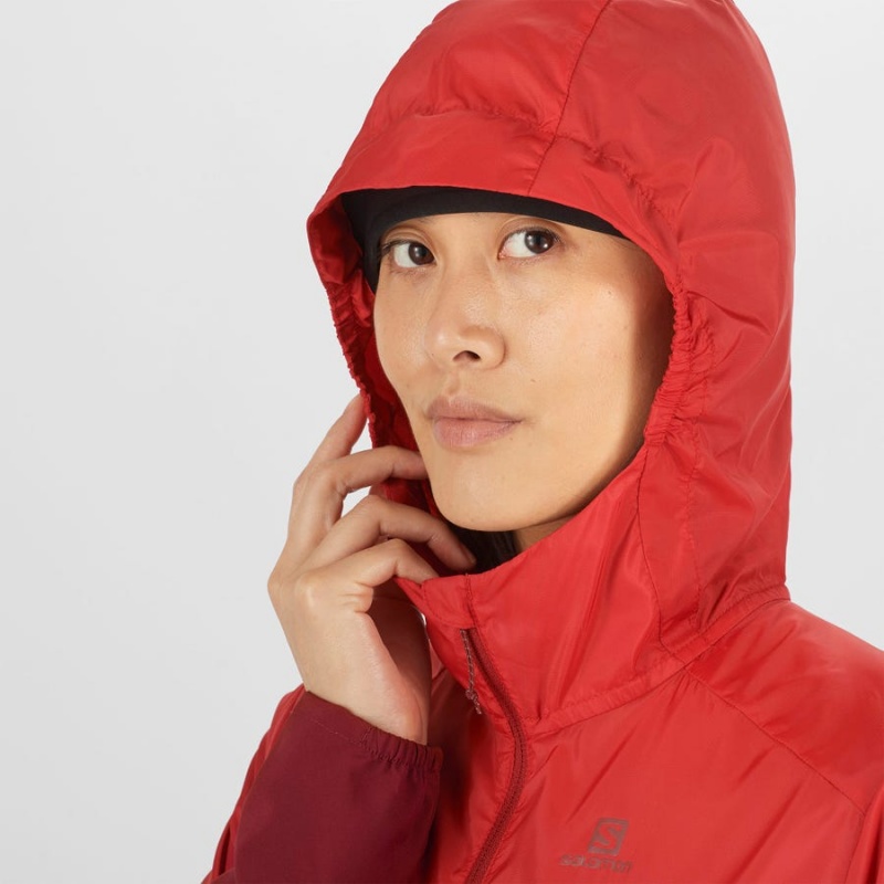 Chompas Salomon AGILE WIND WINDBREAKERS Mujer Rojas | EC3165KOR