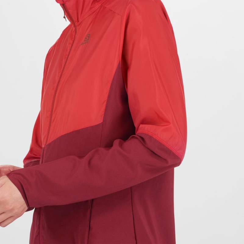 Chompas Salomon AGILE WIND WINDBREAKERS Mujer Rojas | EC3165KOR