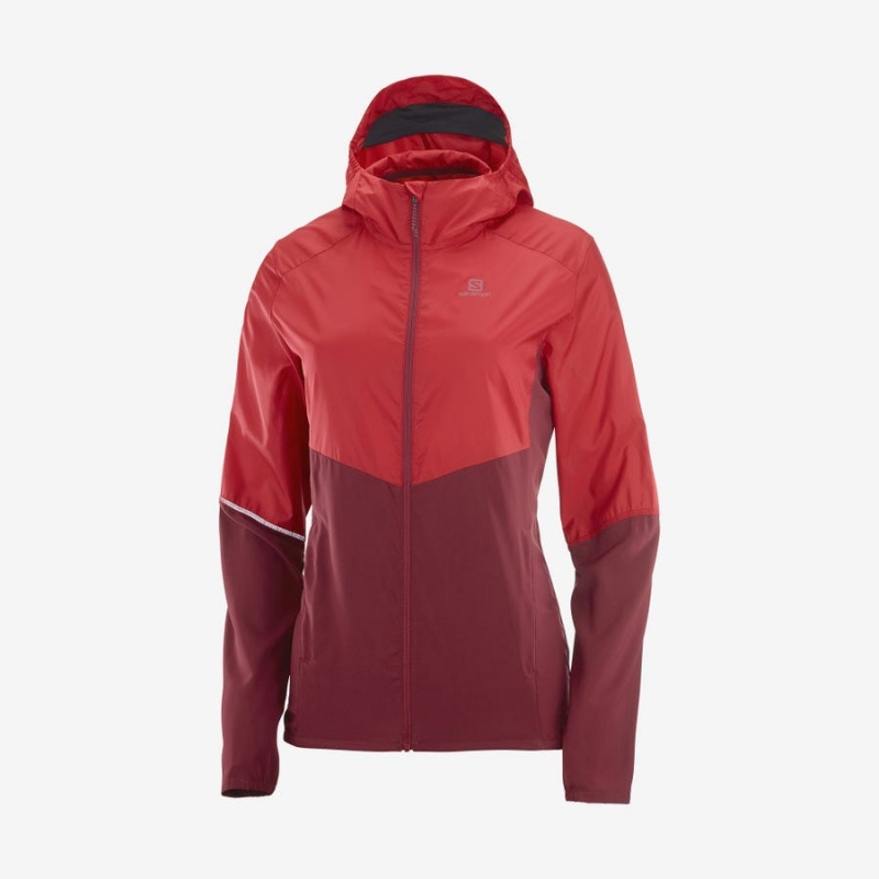 Chompas Salomon AGILE WIND WINDBREAKERS Mujer Rojas | EC3165KOR