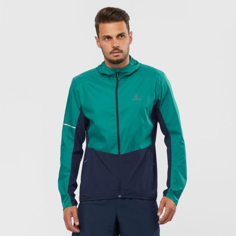 Chompas Salomon AGILE WIND WINDBREAKERS Hombre Negras Verde | EC2358JPQ