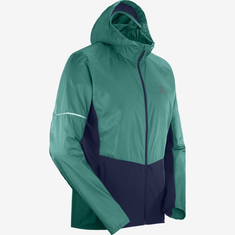 Chompas Salomon AGILE WIND WINDBREAKERS Hombre Negras Verde | EC2358JPQ