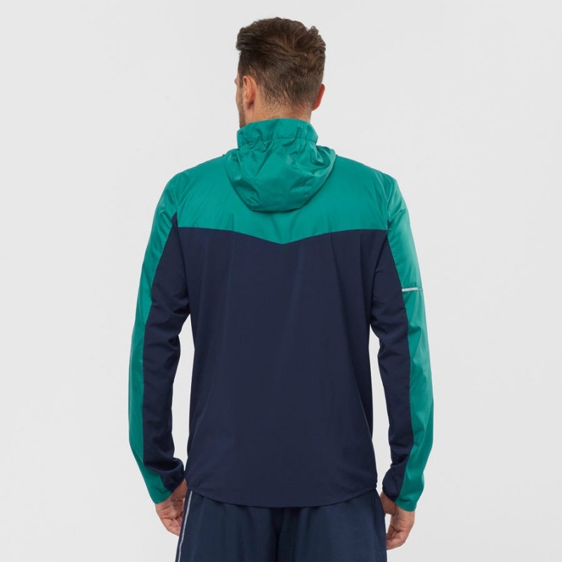 Chompas Salomon AGILE WIND WINDBREAKERS Hombre Negras Verde | EC2358JPQ