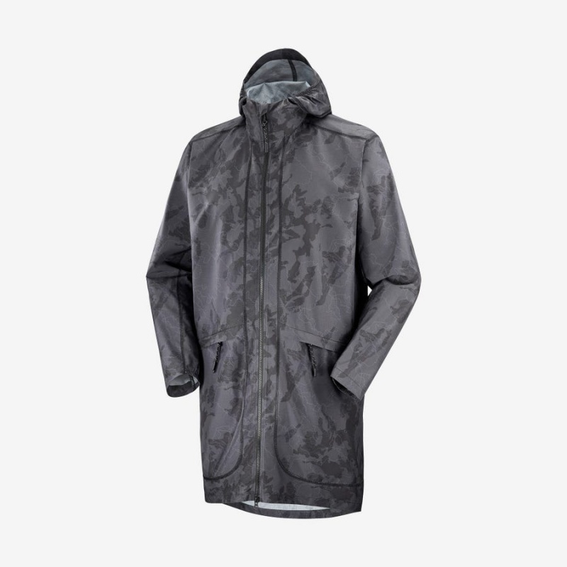 Chompas Salomon OUTLIFE LONG PACKABLE WINDBREAKERS Mujer Negras | EC3158AHK