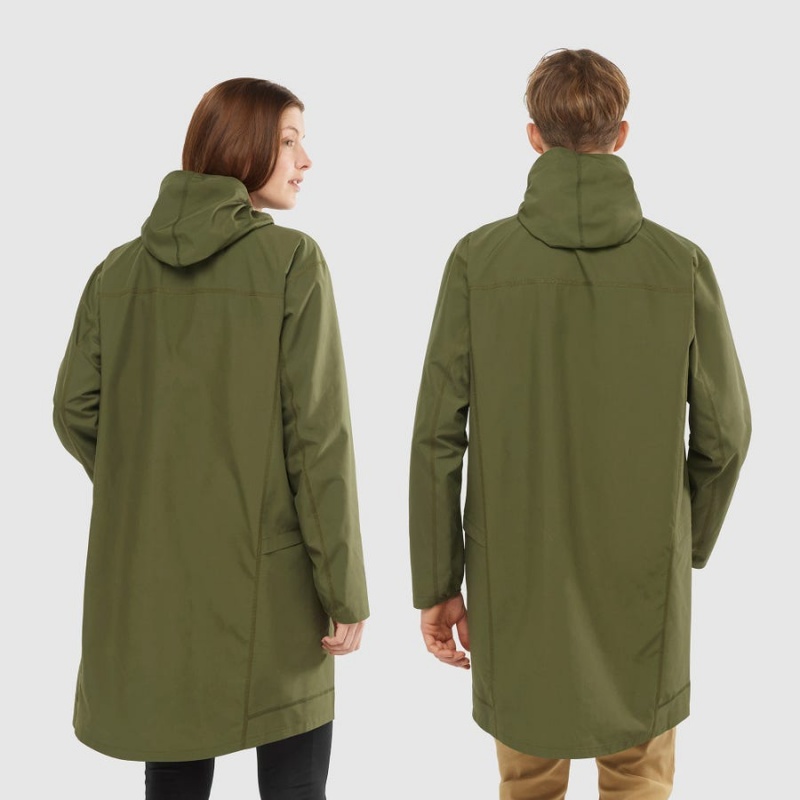 Chompas Salomon OUTLIFE LONG PACKABLE WINDBREAKERS Mujer Verde Oliva | EC3159SGL