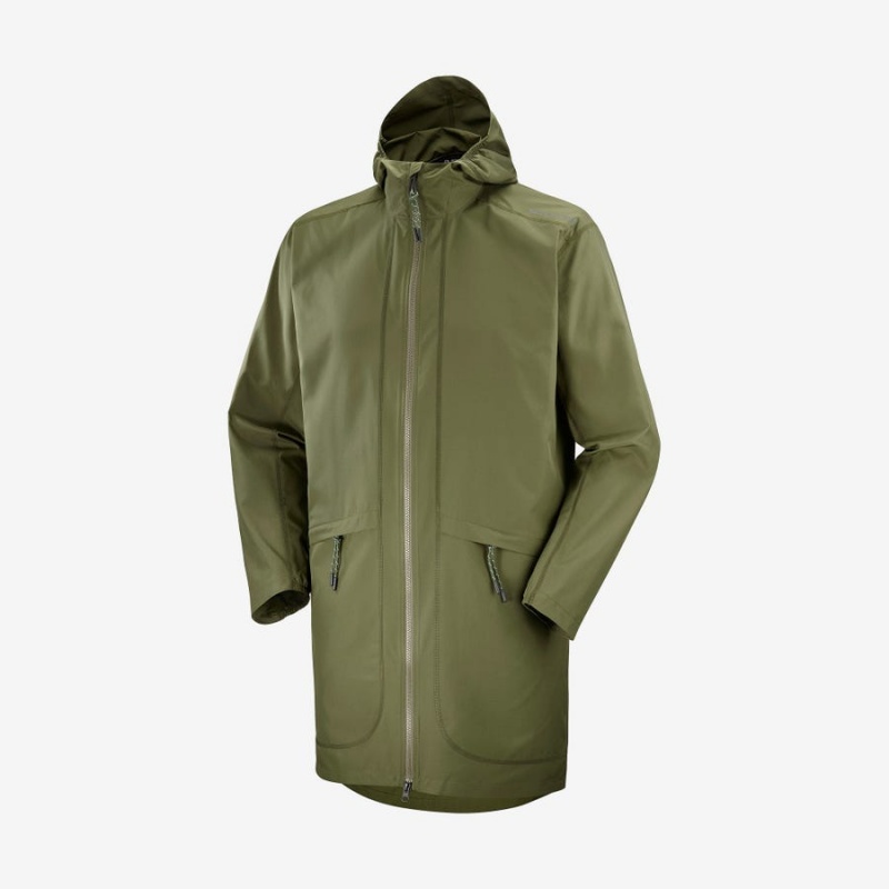 Chompas Salomon OUTLIFE LONG PACKABLE WINDBREAKERS Mujer Verde Oliva | EC3159SGL