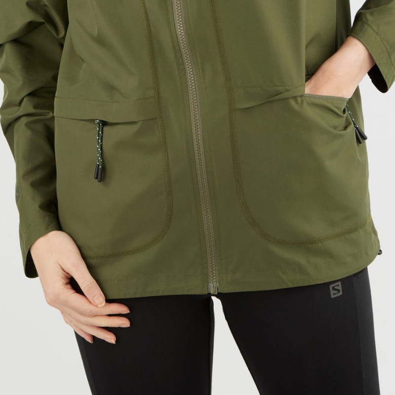 Chompas Salomon OUTLIFE PACKABLE SHELL U WINDBREAKERS Mujer Verde Oliva | EC3156HAP