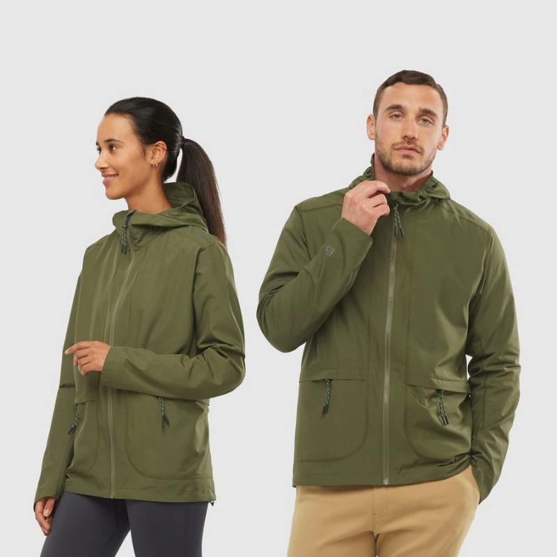 Chompas Salomon OUTLIFE PACKABLE SHELL U WINDBREAKERS Mujer Verde Oliva | EC3156HAP