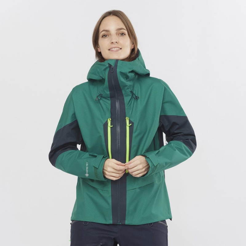 Chompas Salomon OUTPEAK GORE-TEX WATERPROOF 3L Mujer Verde | EC3154FDN