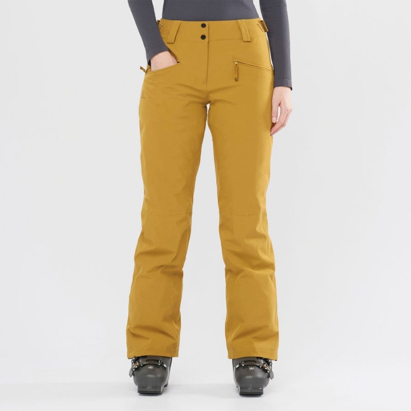 Pantalon Esquí Salomon EDGE Mujer Amarillo | EC3296KOR