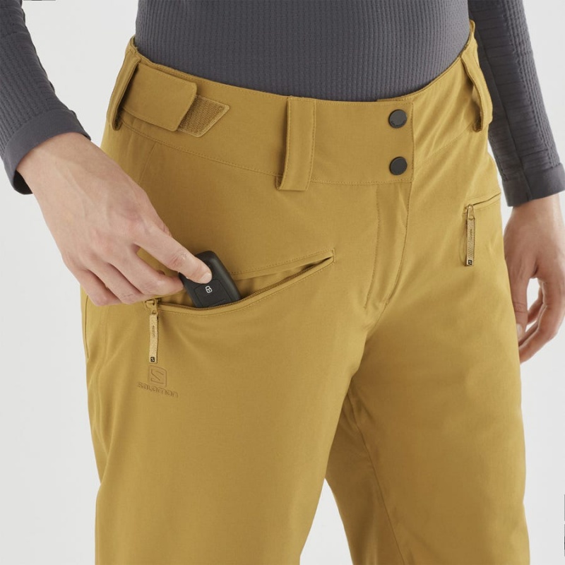 Pantalon Esquí Salomon EDGE Mujer Amarillo | EC3296KOR