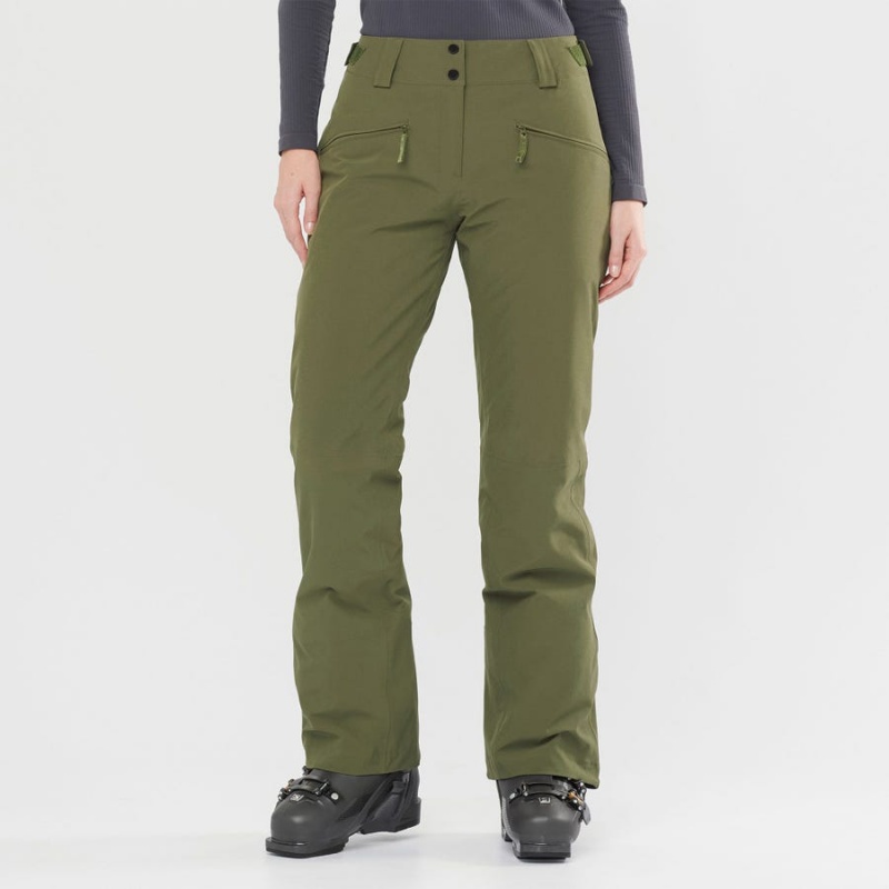 Pantalon Esquí Salomon EDGE Mujer Verde Oliva | EC3302BEX