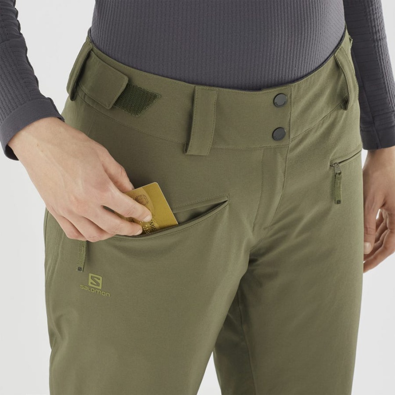 Pantalon Esquí Salomon EDGE Mujer Verde Oliva | EC3302BEX