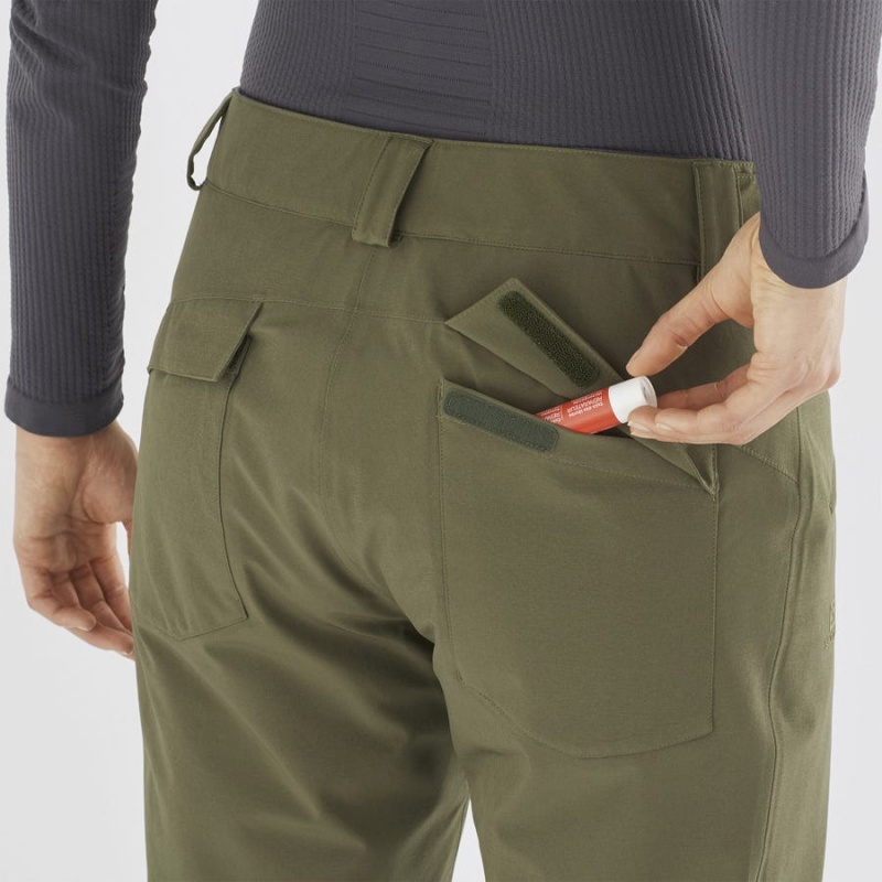 Pantalon Esquí Salomon EDGE Mujer Verde Oliva | EC3302BEX