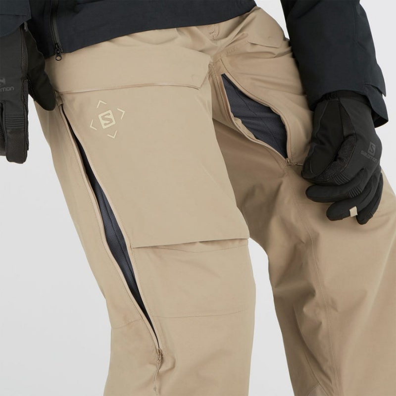 Pantalon Esquí Salomon GRAVITY GORE-TEX Hombre Marrones | EC2501RVD