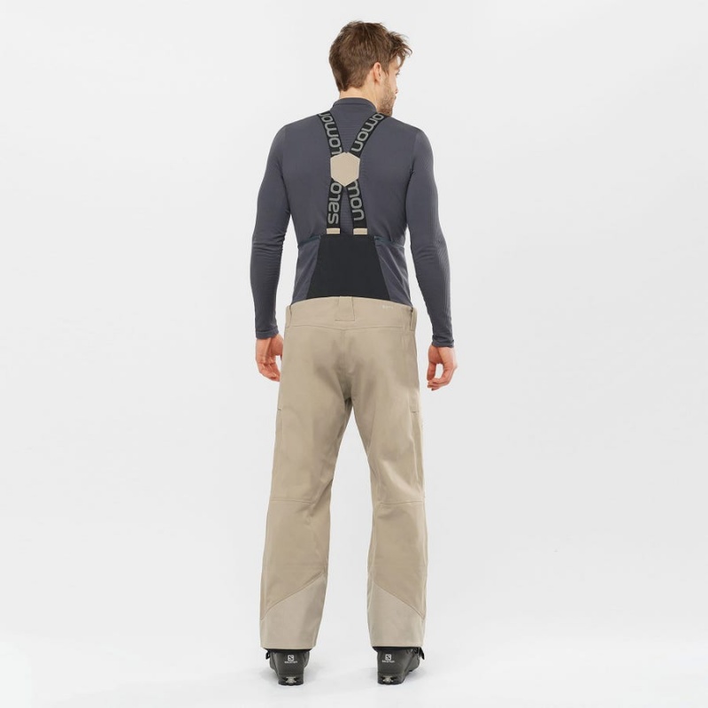 Pantalon Esquí Salomon STANCE 3L BIB Hombre Beige | EC2497MQZ