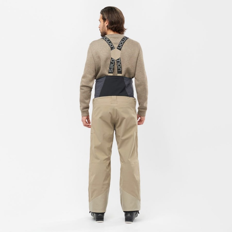 Pantalon Esquí Salomon STANCE 3L BIB Hombre Beige | EC2497MQZ